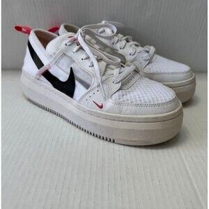 NIKE Women's "Court Vision Alta TXT" White/Black/Pink Snekers Size 8.5